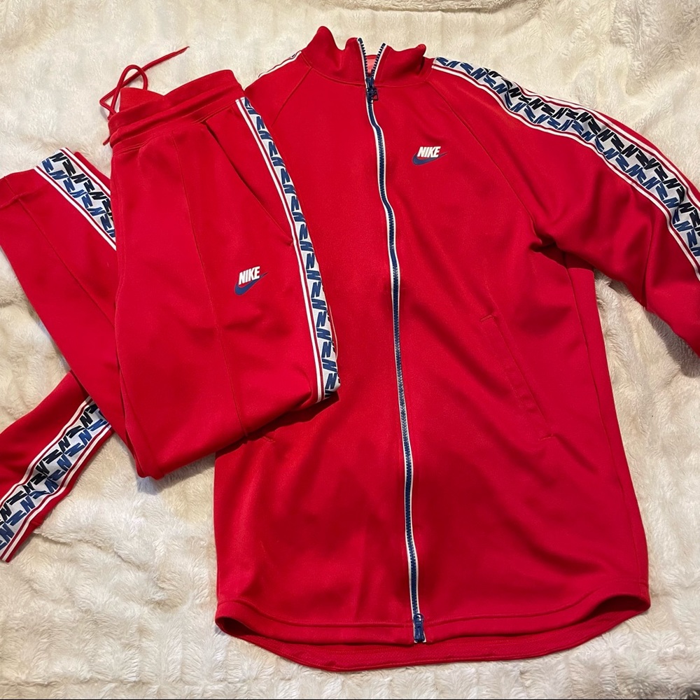 Nike Red Jacket and Pants Set